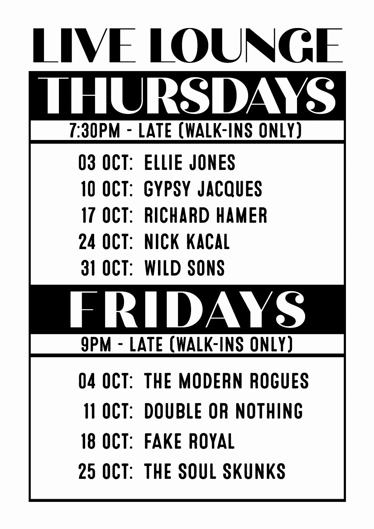 Live Music Every Thursday & Friday